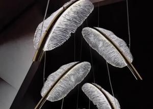 Wholesale French modern minimalist luxury living room ceiling lamp high-end feather art high-end restaurant chandelier from china suppliers