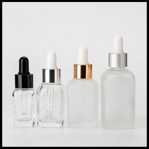 China Clear Square Glass Dropper Bottles Bpa Free For Essential Oils Aromatherapy on sale