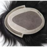 Mens Toupee Hairpiece Fine Mono Hair System Replacement Poly Skin Around with