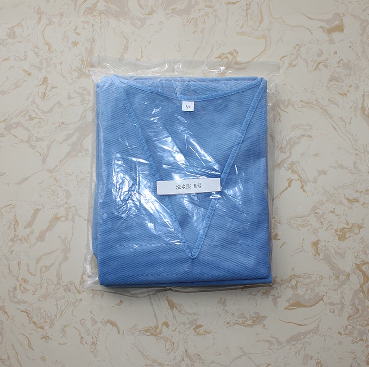Short Sleeve Disposable Scrub Suits SMS/SPP Nonwoven Nurse Uniform For Hospital Using