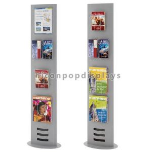 China Book Retail Store Flooring Display Stands Metal Newspaper Map Book Display Rack on sale