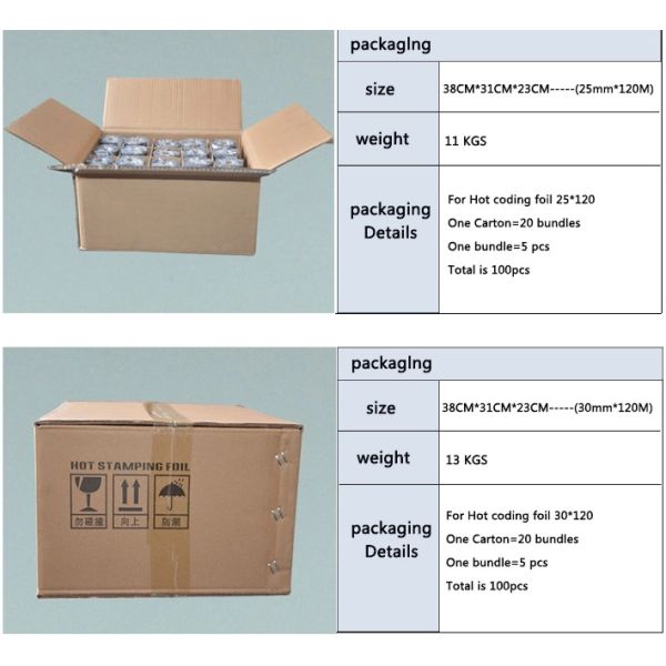 Factory price C3 Black 120Meter HOT FOIL STAMP PRINTING CODING for packaging label