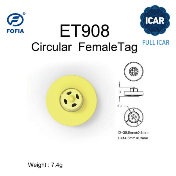 FULL ICAR ET908 Circular Animal Ear Tag BLE Reader Compatible ISO11784/5