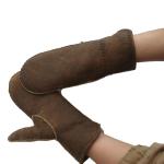 shearling lamb fur leather gloves hand sewing lady mitten gloves
