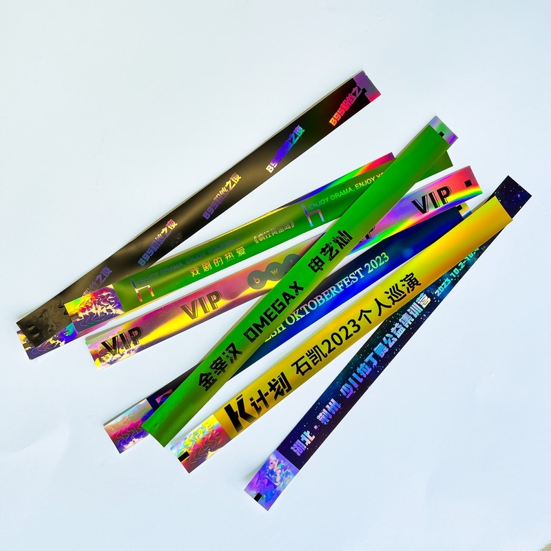 Factory Fast Delivery Customization Tyvek Wristbands Laser Shiny Party Activity Wristband For Adult And Kid