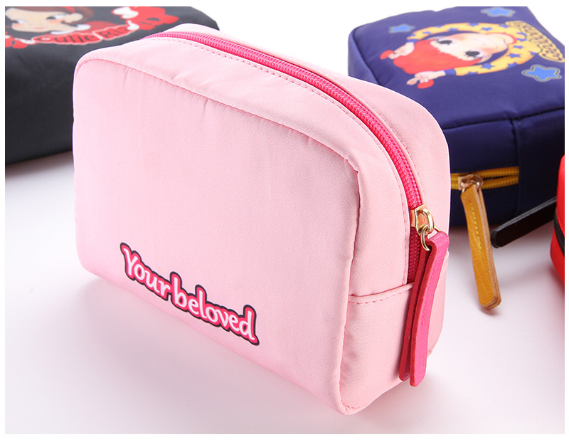 Student'S Zipper Closure Polyester Travel Makeup Pouch