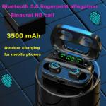 3500mAh Wireless Bluetooth Earphone Touch LED 5.0 HIFI Noise Cancelling