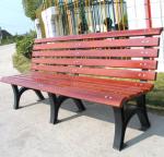 Eco Friendly Outdoor Wooden Bench , Rustic Garden Benches With Sandblast Zinc