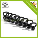 Black Painting Cast Iron Kettlebell , Exercise Equipment Kettlebells For Man And