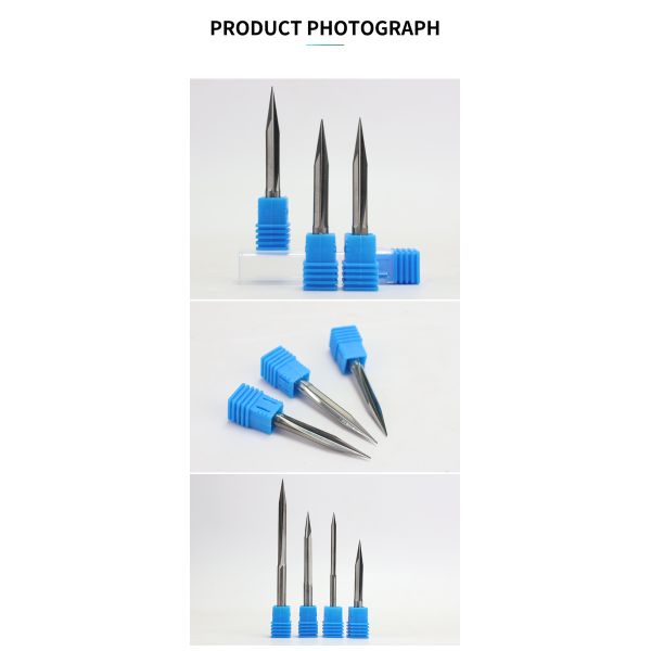 Tip 0.2 Degreel5 Shank 6mm Half Straight Slot Tungsten Steel Engraving Cnc Bits for Wood Carving v Bit