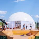 Waterproofing Geodesic Big Dome Tent Strong Steel Frame For Glamping