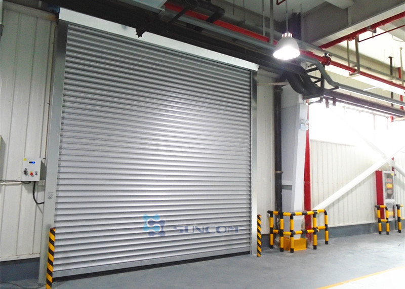 Aluminum Alloy Panel Workshop Industrial Security Doors Wind Load Max 30m / s