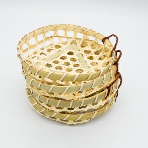 Wholesale Single Ear Round Bamboo Woven Basket Washable 155*30mm customized from china suppliers