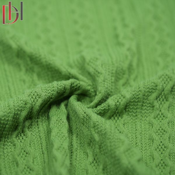 Soft Breathable Jacquard Knitted Fabric Heavyweight 95% Polyester 5% Spandex Fabric