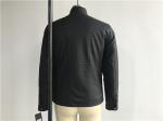 Funnel Collar Mens PU Jacket , Black Polyurethane Quilted Jacket TW82992