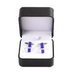 Custom Logo Cufflink Gift Box Promotional PU Leather Black Make TPB-018