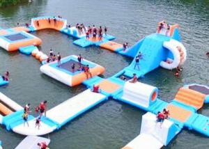 China Largest Indoor Outdoor  Island Water Park For Family , Beach Waterpark Floating Obstacle on sale