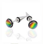 Wholesale Fashion Gay Pride Rainbow Stud Earrings Gay Jewelry Stainless Steel