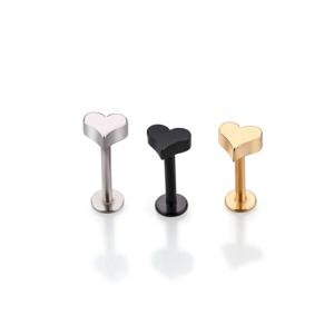 Wholesale Heart shaped lip ring stainless steel body piercing jewelry labret ring from china suppliers