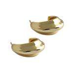 Lanciashow 925 Solid Silver Gold Plated Jewelry Hoop Earrings Simple Concavo