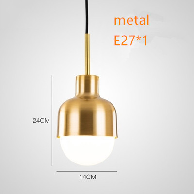 minimalist chandelier copper mordern pendant light lamp holder is E27