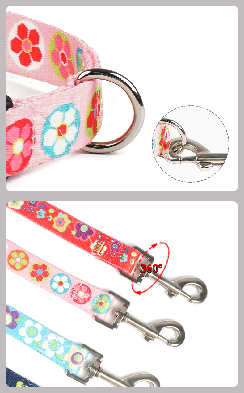 Custom Leather Dog Collars And Leashes Set Striped Harness Collar Leash Set