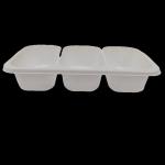 Manufacturer Customized Inflight Rectangle Three Compartments Disposable Food