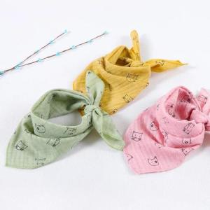 Wholesale Absorbent Bamboo Muslin Fabric Baby Towels Burping Rags Safety Food Grade from china suppliers