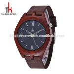 Made out of Red sandal wood 100% nature wooden case with custom dial leather