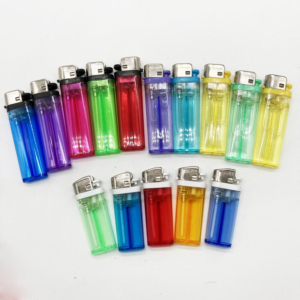 Dy-60 Transparent Color Cheap Price Plastic Cigarette Flint Gas Lighter