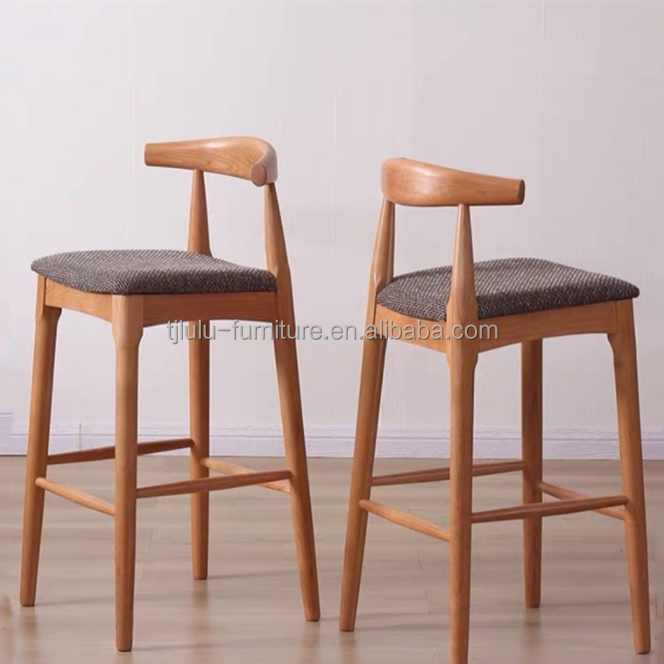 High Back Solid Wood Bar Chairs for Home Furniture Comfortable and Stylish