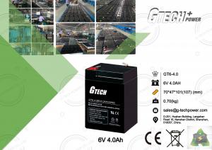 China Sealed Maintenance Free Rechargeable Lead Acid Battery 6v 4ah 0.7kg For Fire Alarm Application, Sprayer on sale