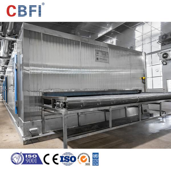 Stainless Steel Evaporator Quick Tunnel Freezer Customized Capacity 2-4 Minutes