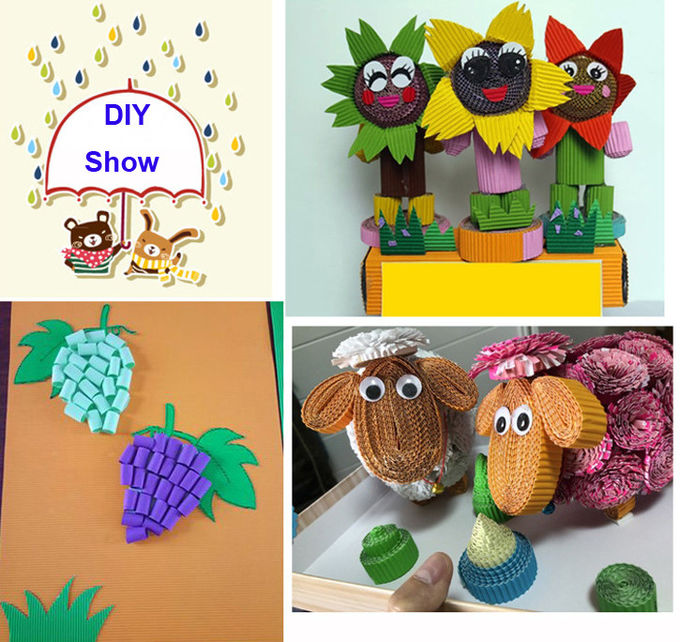 Colorful craft corrugated quilling paper for DIY toys / handcraft kids hand-craft diy material A4 size customer size