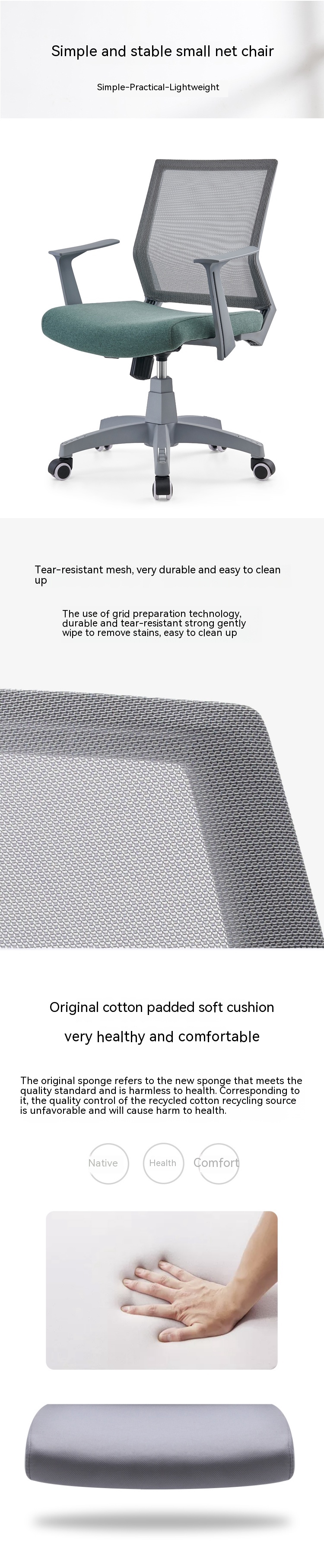 Modern Design Ergonomic Mesh Office Swivel Chair for Staff Comfort and Durability