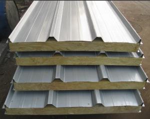 Wholesale Rockwool Insulated Sandwich Panel Roofing Fire Resistant For Prefab Houses from china suppliers