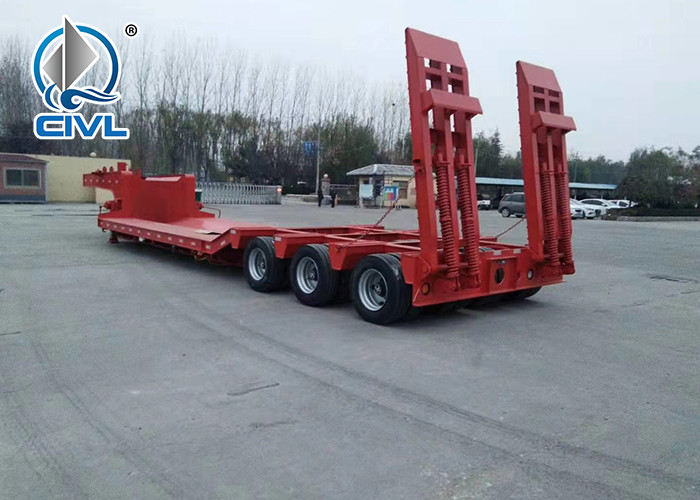40-60 ton low flatbed semi-trailer hydraulic ladder for transporting construction machinery