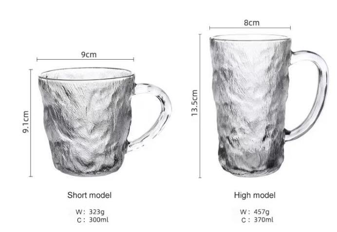 300ml Glacier Series Color Glass Mugs with Handle Water Milk Coffee Glass Cup