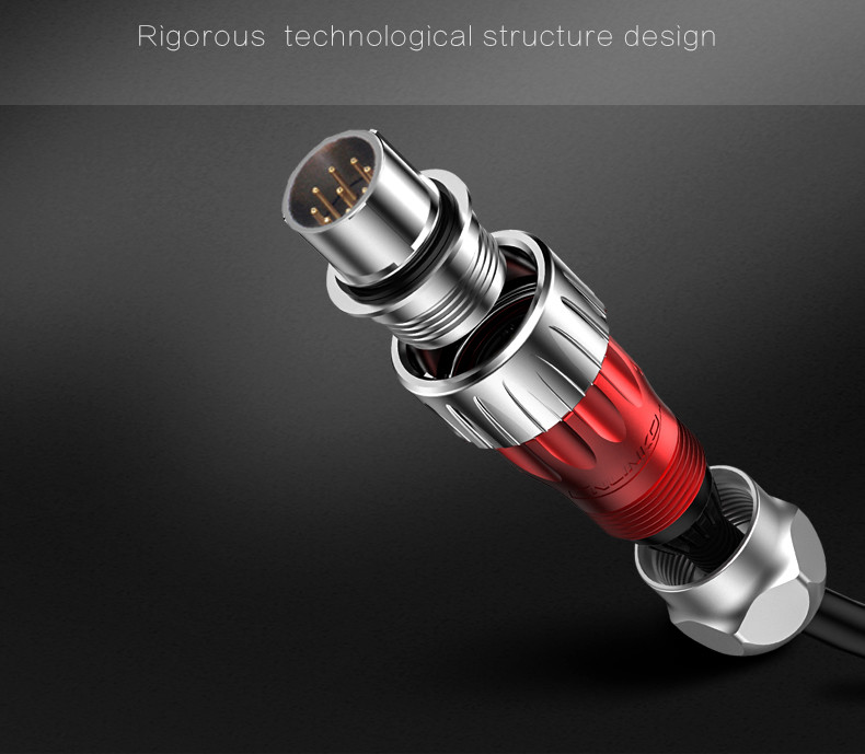 Solid Quality 9 pin Circular Connector with TUV/UL/CCC Certification DC Jack Connector Cable for Signal Equipment