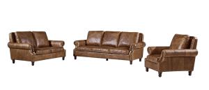 Wholesale Solid Wood Legs Supper Soft Leather Sofa High Density Foam / Sponge S Shape Spring from china suppliers
