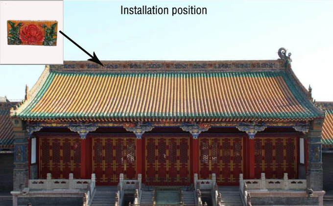 Antique Chinese Traditional Roof Tiles Peony Roof Ridge For Roof Decoration
