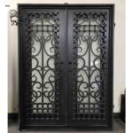 Wrought Iron Door American Double Entry Metal Gate Modern Art Villa Decoration