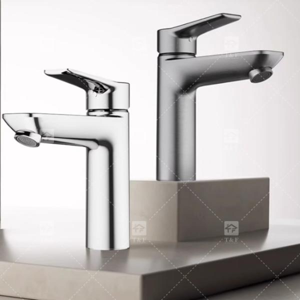 Single Handle Bathroom Washbasin Faucet Hot And Cold Stainless Steel Household