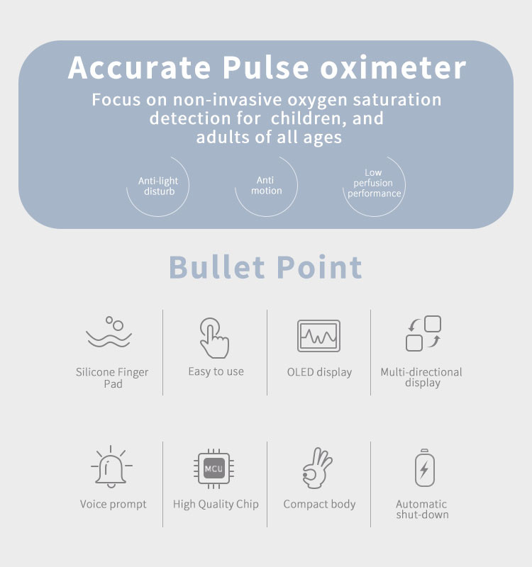 Hospital Fingertip Pulse Oximeter Accurate Blood Oxygen Saturation Monitor