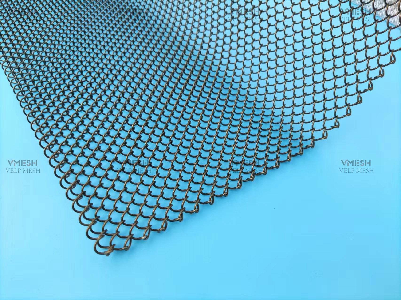 Grey Color Aluminum Decorative Chain Link Mesh Curtain For Partitions Screen