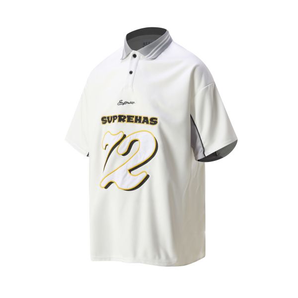 Support Custom Embroidery Digital Pattern Oversized Sports Short-sleeved for Shirt Made 100% Polyester Fiber Breathable Quick
