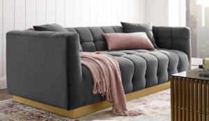 Wholesale Ergonomic Design Customized Grey Velvet Lounge Sofa For Living Room from china suppliers