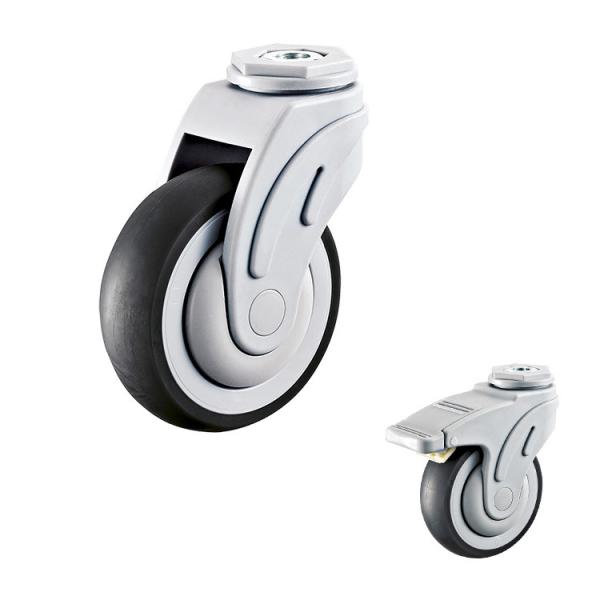 126x32mm Arc Wheel Silent Bolt Hole Casters 5 Inch Swivel Hospital Caster Wheels