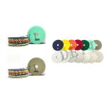 Flexible 5 Inch 3 Step Diamond Resin Dry Polishing Pads 125mm