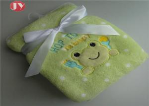 Wholesale BSCI Audit -Plain Cute Baby Flannel Fleece Blanket with Patch and Embroidery from china suppliers